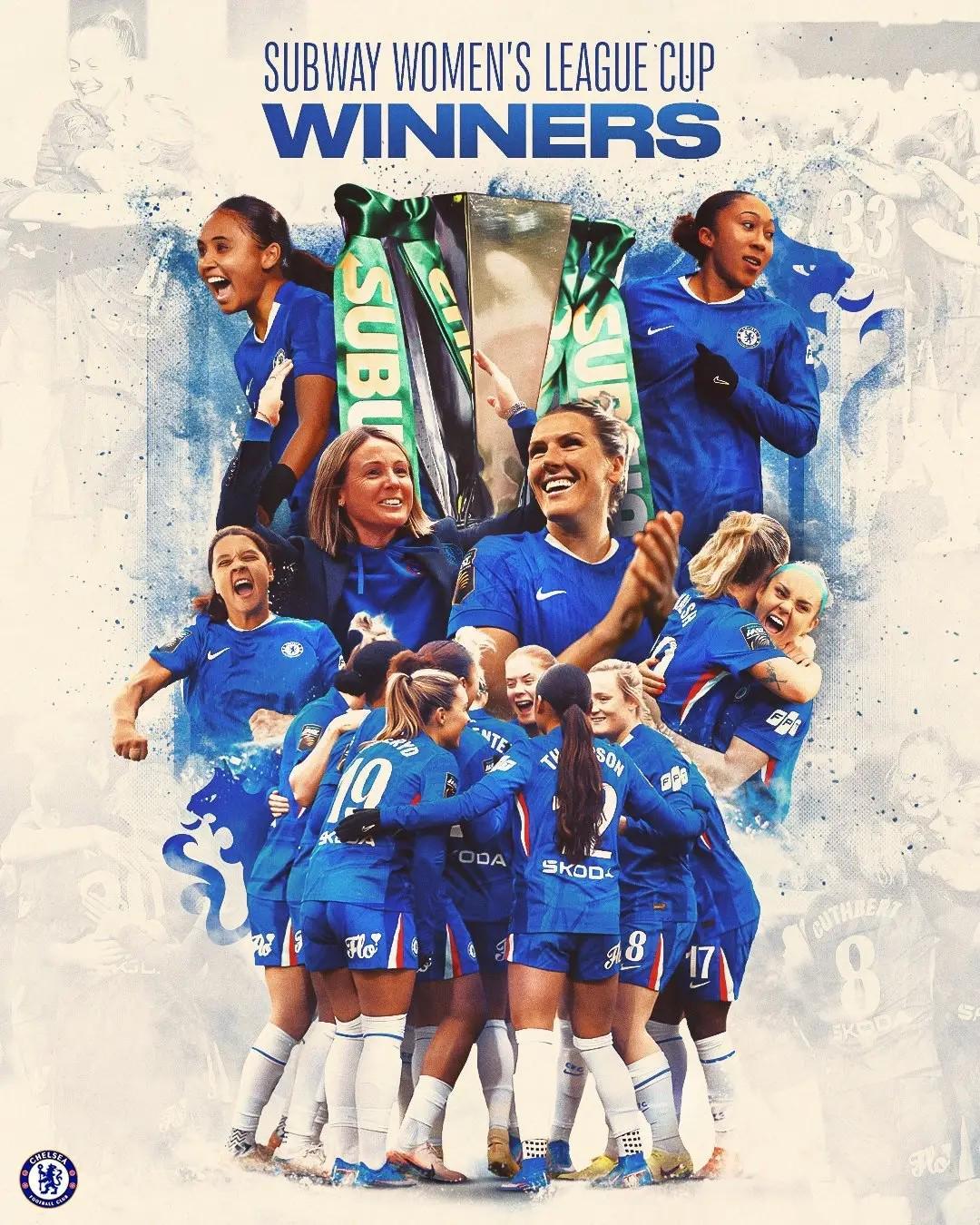 2-0战胜曼联女足，切尔西女足蝉联联赛杯冠军